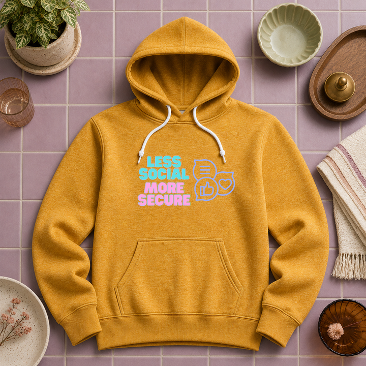 Less Social More Secure | Unisex Sponge Fleece Pullover Hoodie