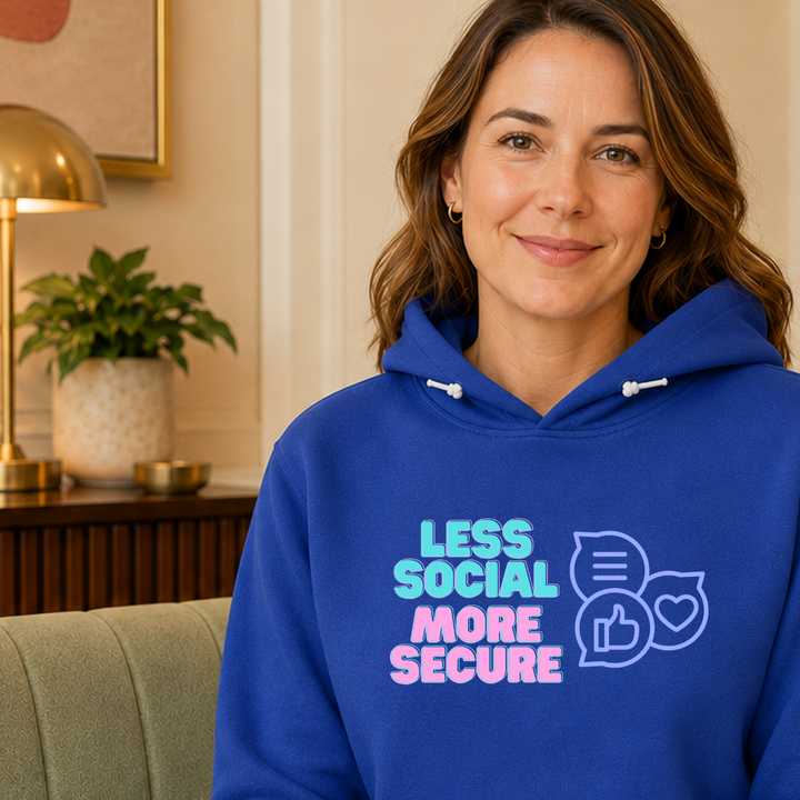 Less Social More Secure | Unisex Sponge Fleece Pullover Hoodie