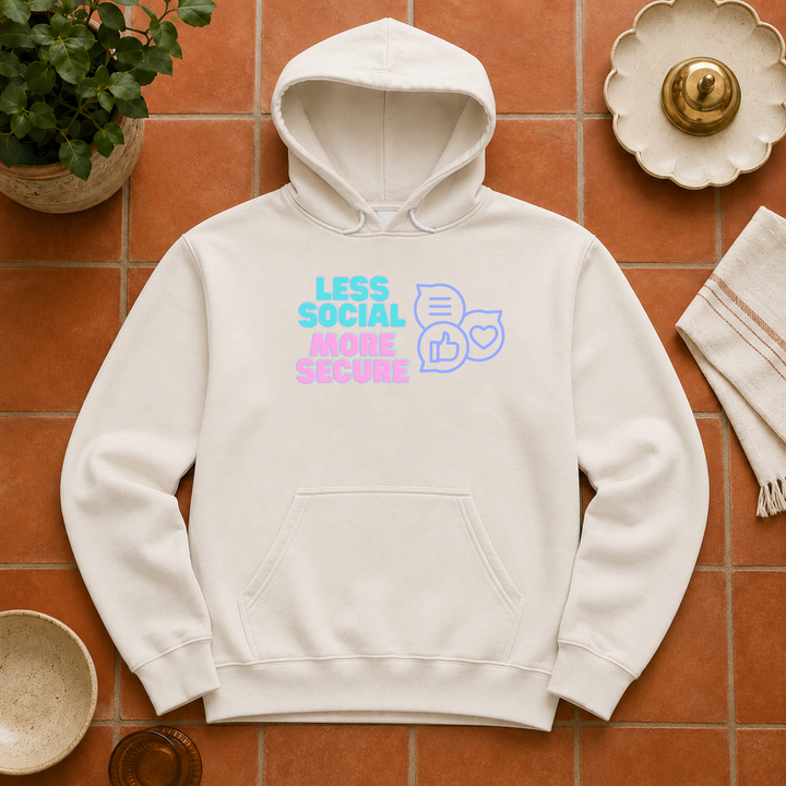 Less Social More Secure | Unisex Sponge Fleece Pullover Hoodie